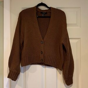 Forever 21 Chunky Knit Chocolate Brown Cardigan